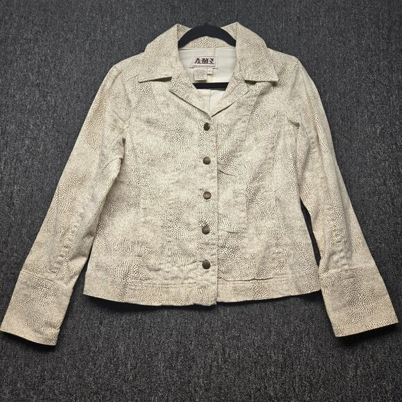 AMI Jackets & Blazers - AMI Utility Jacket Womens S Leopard Animal Print Stretch Shacket NWOT
